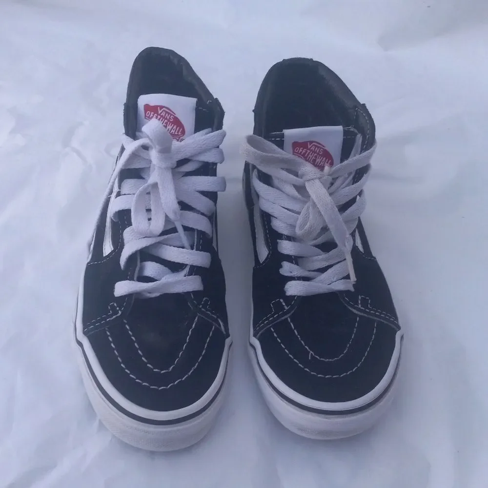 Vans SK8-HI Shoes Black & White Kids Size 1